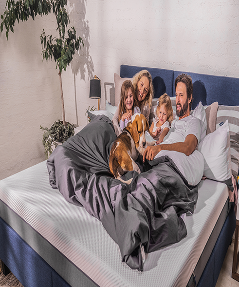 Family sleeping on the Emma Original Mattress Family sleeping on the Emma Original Mattress