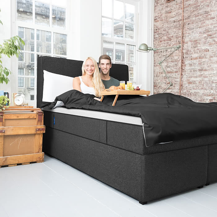Het Emma boxpspringbed De Emma matras op een boxspringbed